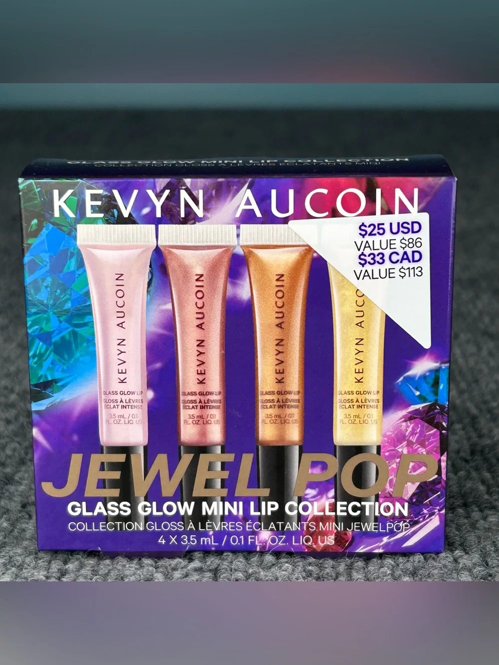 Kevyn Aucoin Jewel Pop Lip Collection Glass Glow MINI Lip Collection - SET OF 4
